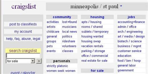 minnesota choose the site nearest you: bemidji; brainerd; duluth / superior; fargo / moorhead. . Minneapolis mn craigslist